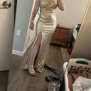 Revelry Gold Sequin Maxi Dress